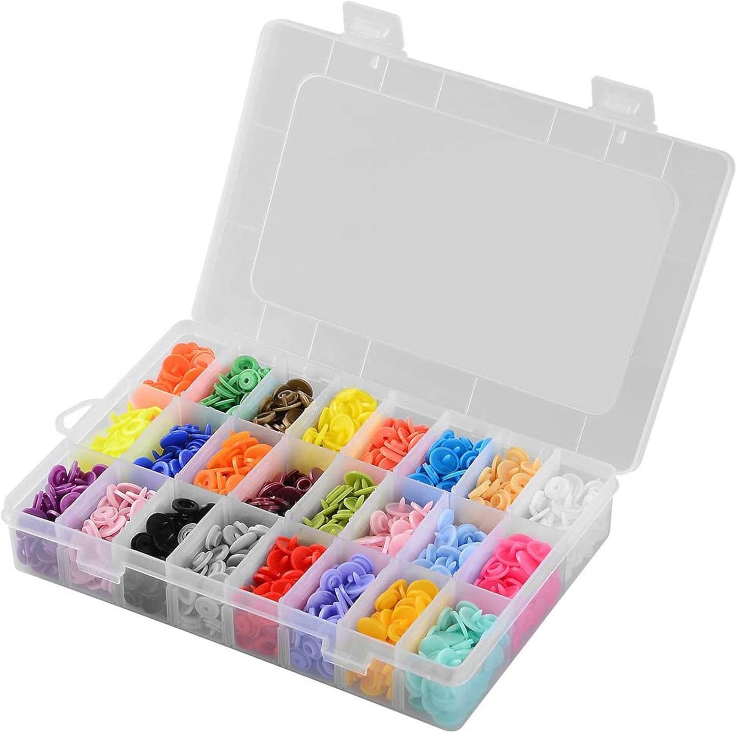 360 Sets Snap Button Kits Assorted 24 Colors T5 Resin Sewing Snaps Accessories with Organizer