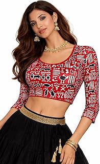 Fressia Fabrics Women's Cotton Readymade Saree Blouse Stretchable Crop Top Choli Bustier Top Price In India