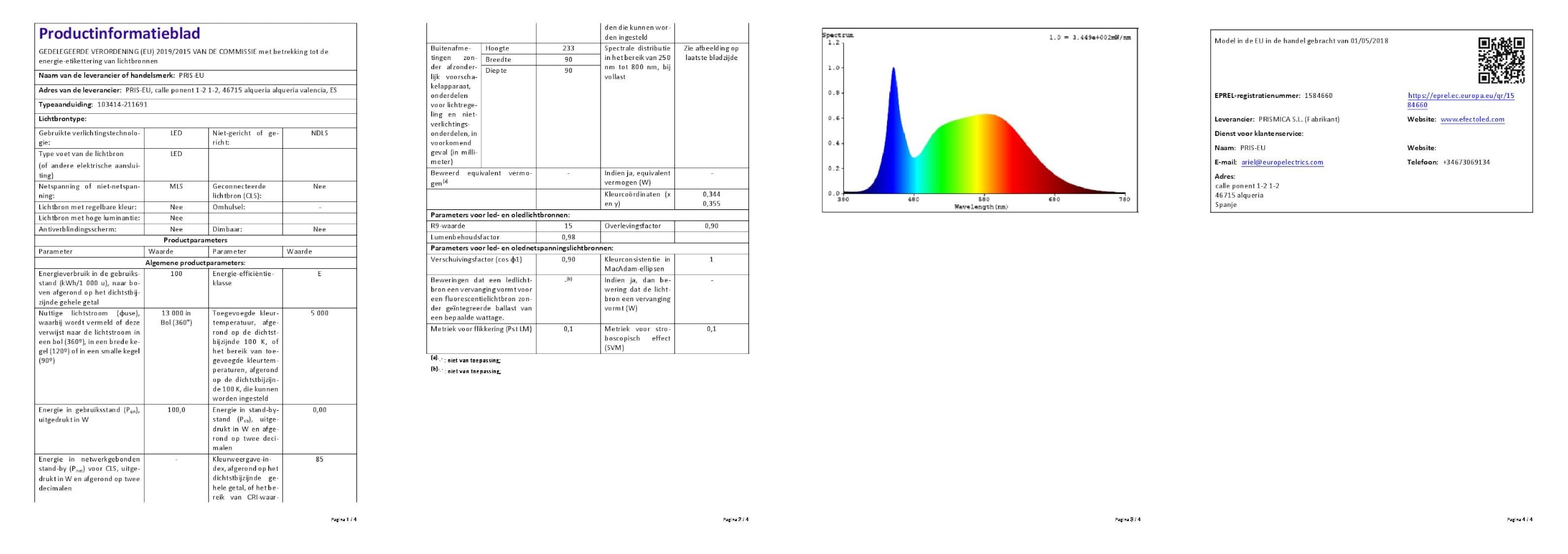 LEDKIA Bombilla LED E40 100W Alumbrado Público Corn IP65 5000K Blanco Frío