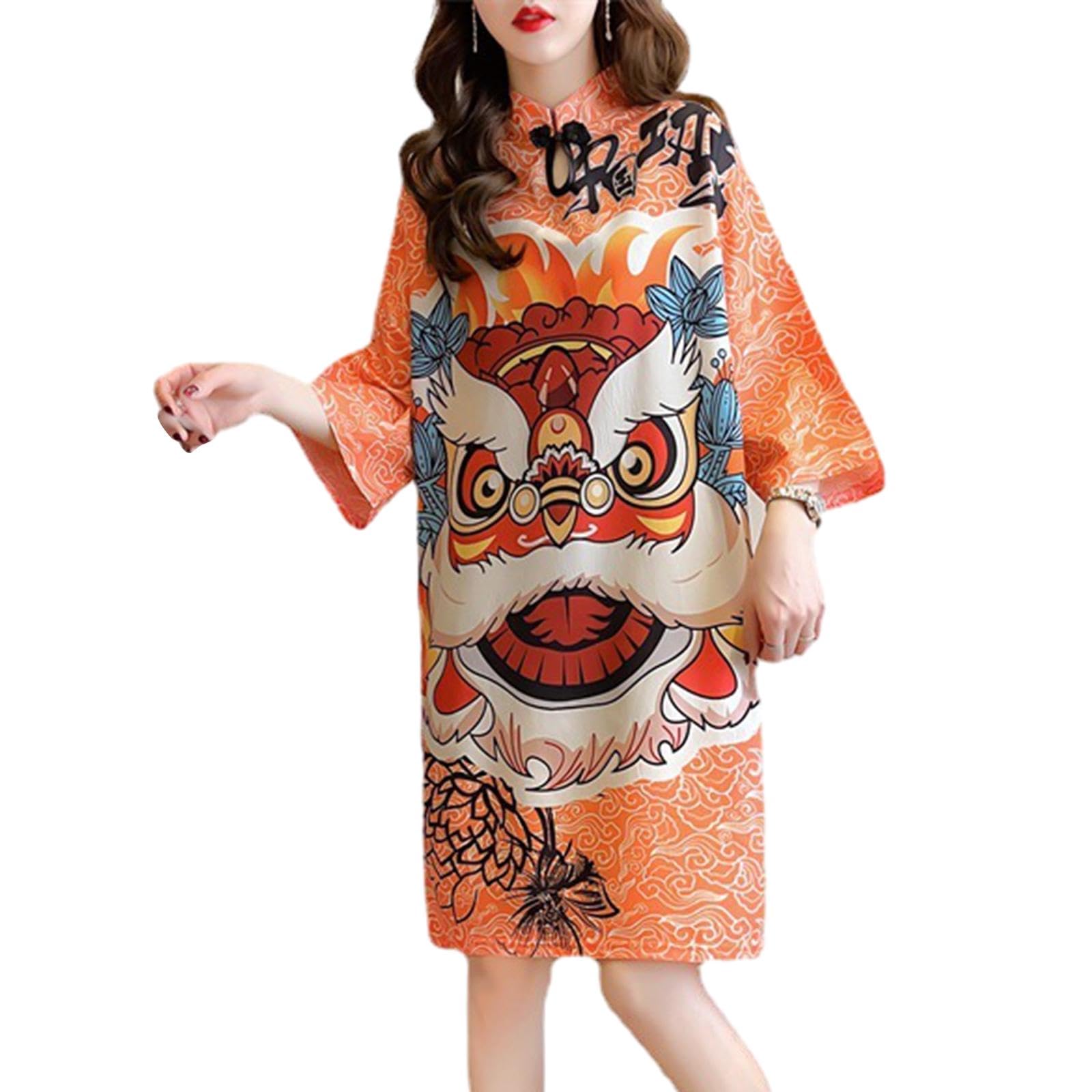 calandis CALANDIS™ Lady Qipao Dress Soft Chinese Cheongsam Dress for Anniversary Travel Holiday XL | Dresses | Womens Clothing-picture-12
