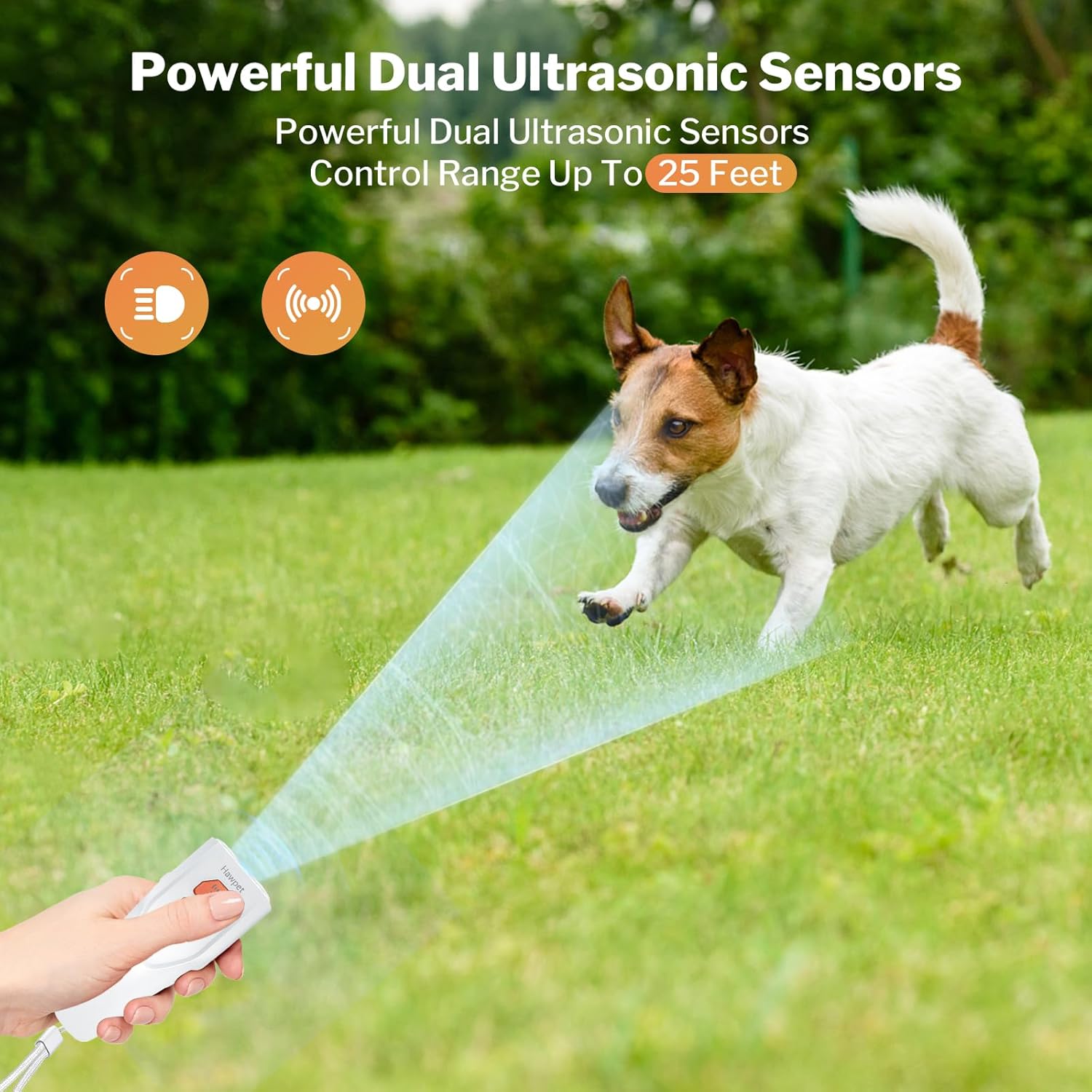 Ultrasonic Dog Bark Deterrent Devices - Hawpet Barks No More Dog Training device, Alternative Anti Bark Device for Dogs, Rechargeable Dual Barking Silencer use for Indoor & Outdoor