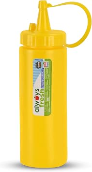 COMPAC HOME 17074 Sauce Dispenser-6.5oz-Yellow-Food Storage, Portion Control, Dishwasher, Microwave Safe, 6.5 oz