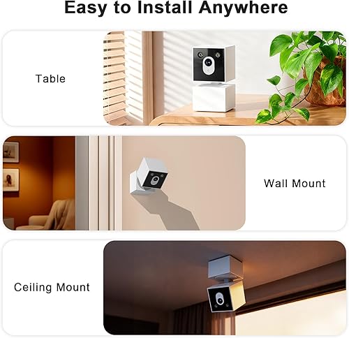 Miniatura 4 de Cámara de seguridad para interiores 2K, cámaras WiFi 5G y 2.4G para seguridad del hogar, cámara panorámica de 360inclinación para bebéperromascota,