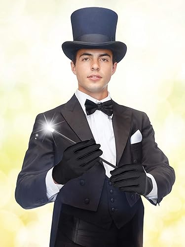 Miniatura 3 de Sumind 4 Pairs black Gloves for Men spandex Cotton Gloves Dress Costume for Formal Tuxedo Guard Parade