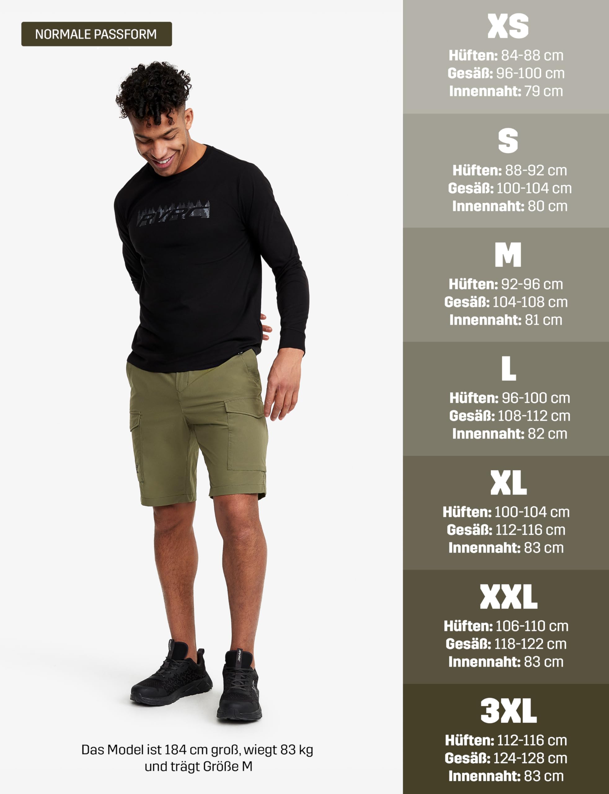 RevolutionRace Adventure Cargo Stretch Shorts für Herren, Leichte und Praktische Wandershorts