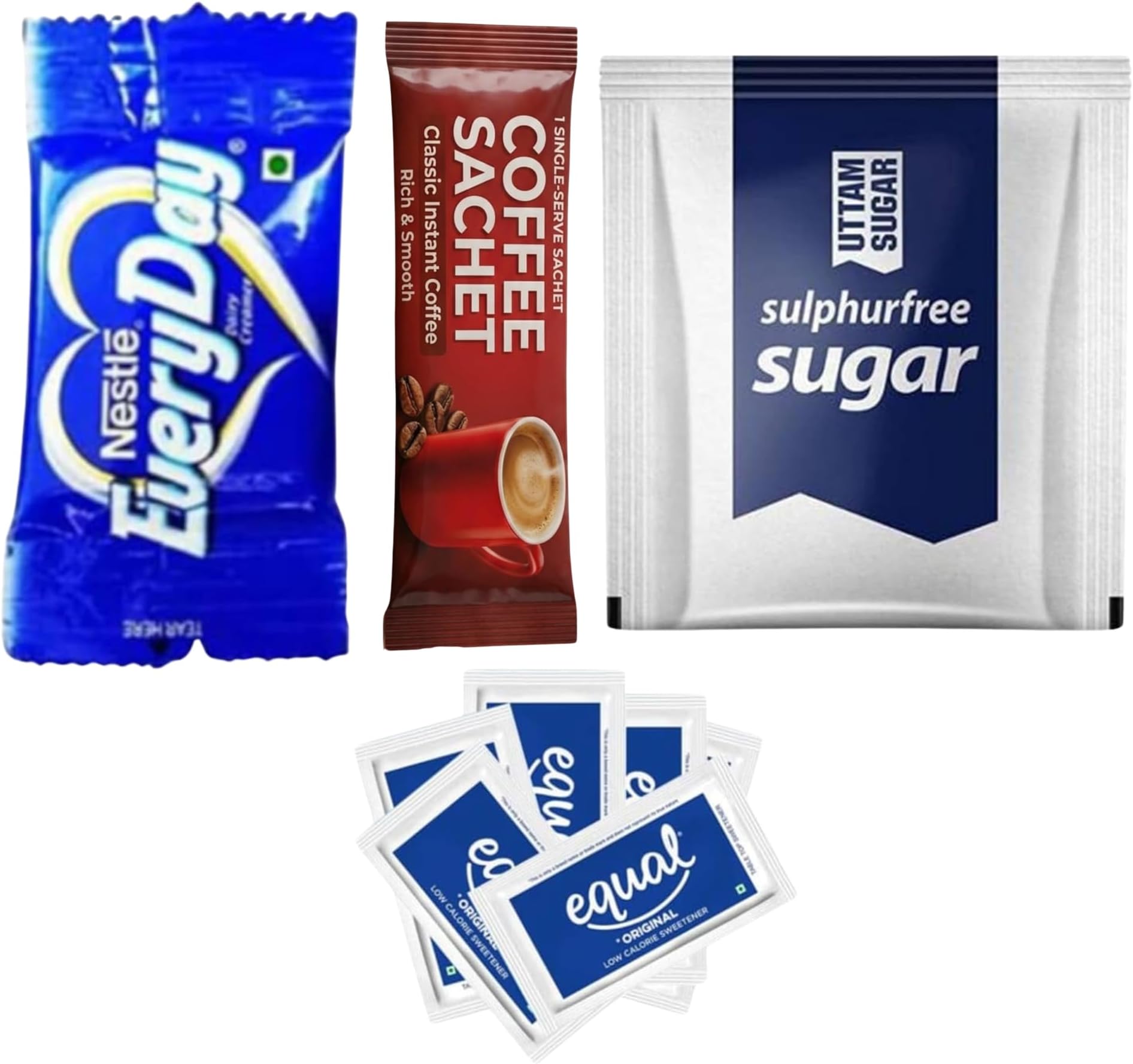 Nes-tle Coffee Combo Pack (150 Milk Sachet + 200 Sugar Sachet + 60 Coffee Sachet + Accessories)