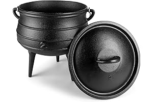 Bruntmor Dutch Oven: Cast Iron Cauldron for Over-the-Fire Cooking