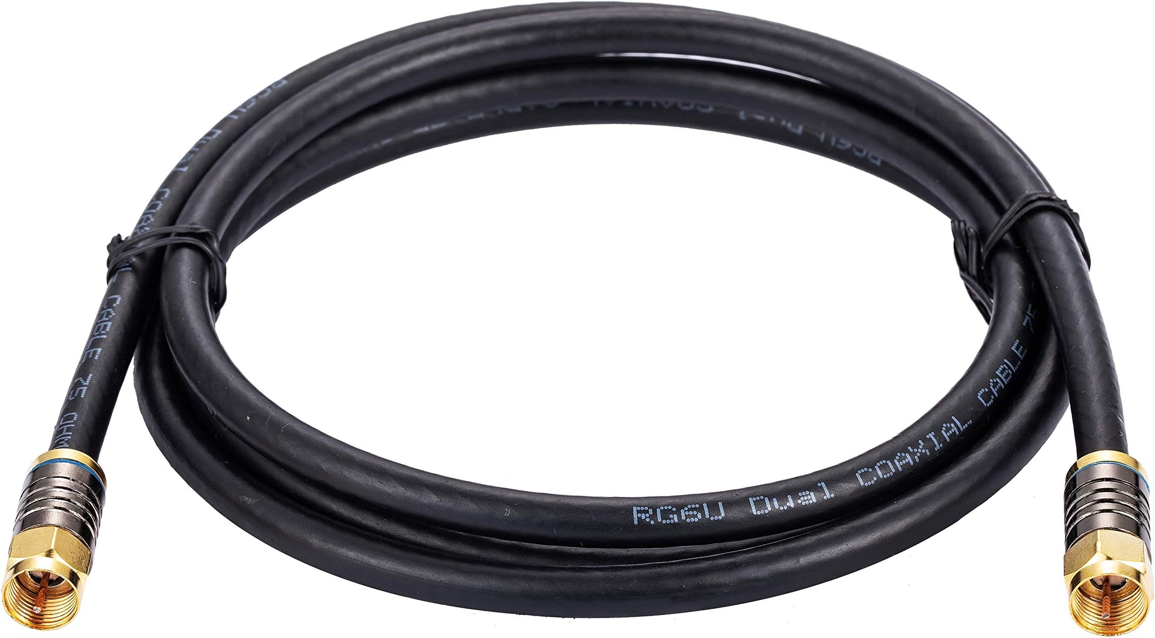 1.5M Black RG6 Coax Cable Dual Shield Outdoor/Indoor Coaxial BNC Extension Wire For Satellite Dish Cable TV Antenna