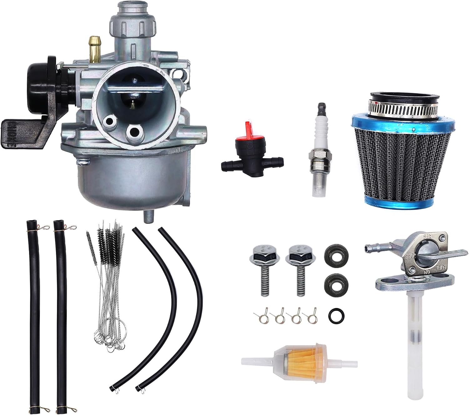 XR70 CRF70 Carburetor Compatible With Honda XR70R 1997-2003 CRF70 XR70 1997-2005 CRF70F 2004 2005 2006 2007 2008 2009 2010 2011 2012 Replace 16100-GCF-672 with Air Filter Fuel Valve Petcock