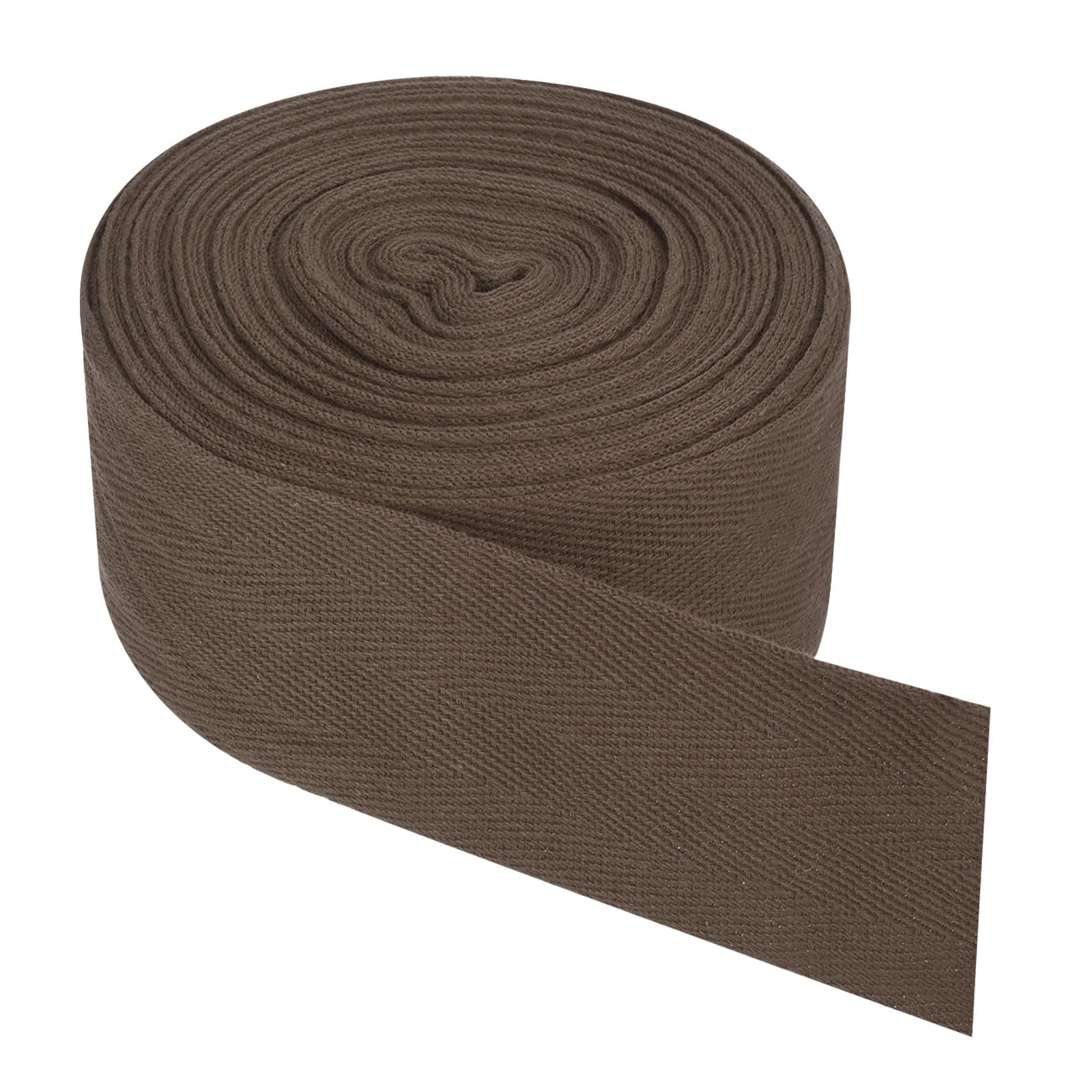 PATIKIL Cotton Twill Tape 2 Inch 10 Yards Cotton Ribbon Bias Binding Tape Herringbone Webbing Trim for Sewing Gift Wrapping Craft DIY Deep Coffee