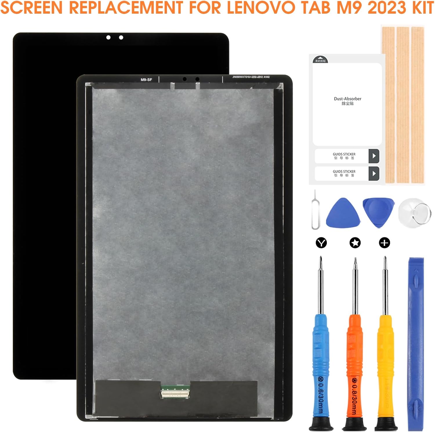 Screen Replacement for Lenovo Tab M9 (2023) LCD Display TB-310FU TB-310XU TB310XC TB310FU Digitizer Screen Touch Full Assembly with Repair Tools(Black,9.0 inch)