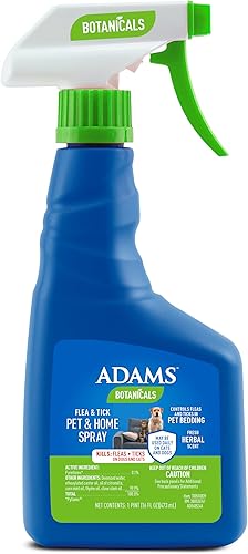 Adams Botanicals Pulgas y garrapatas - Aerosol para mascotas, para perros, gatos y hogar, 16 onzas