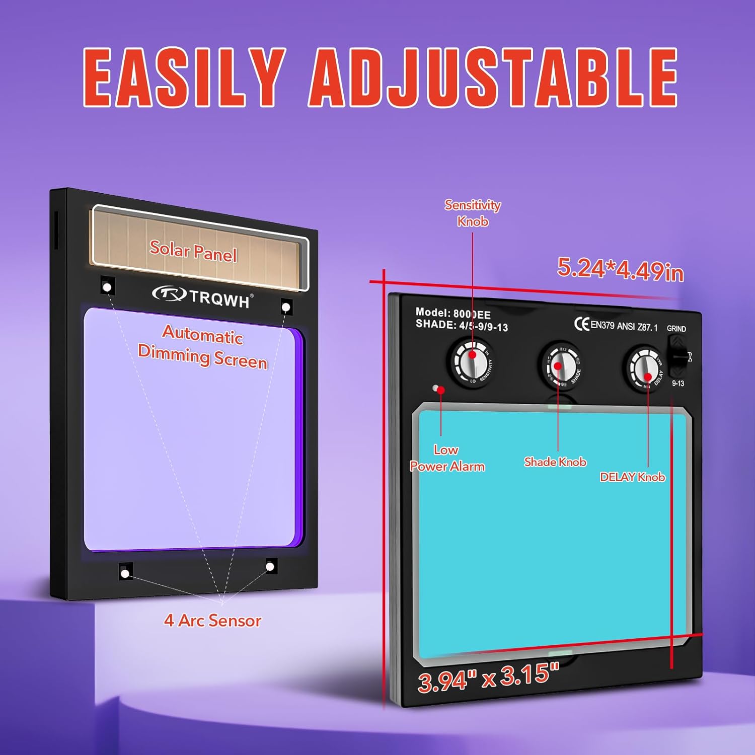Welding Helmet Lens Features and Dimensions
