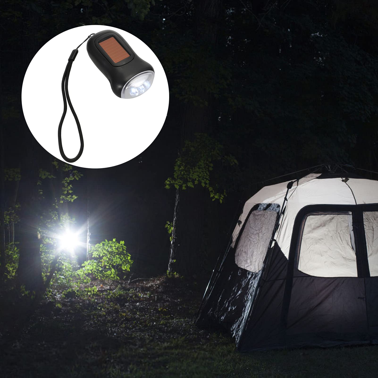 Housoutil 3pièces Lampe Torche à Manivelle Solaire Led Portable Lampe De Poche Étanche Pour Camping Et Urgences Éclairage Pratique Et Idéale Pour Panne Électricité