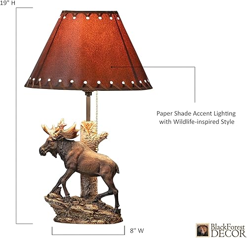 Vista 123 de BLACK FOREST DECOR Antler Lodge Uplight Lámpara - Lámpara rústica de Lodge con globo de vidrio sembrado