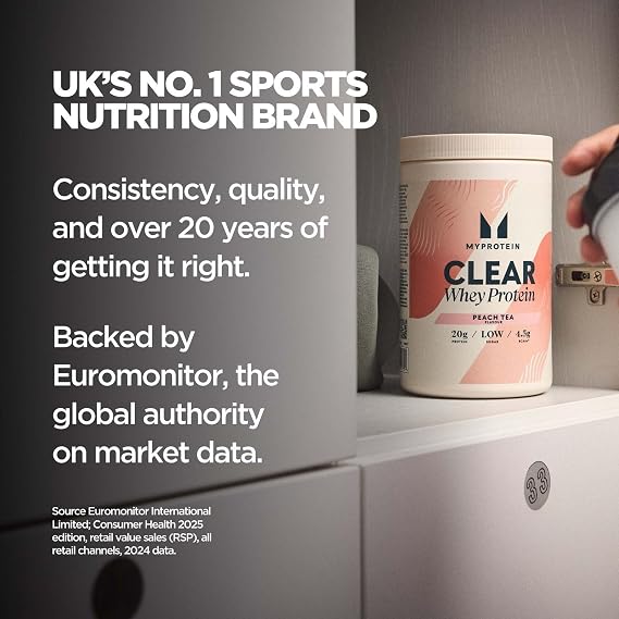 Myprotein Clear Whey Isolate Protein Powder | Berry Cherry -20 Servings | 20g Protein per Serving| Fruity Protein Juice Drink with Low Sugar | Refreshing Low-Calorie Protein Water Alternative