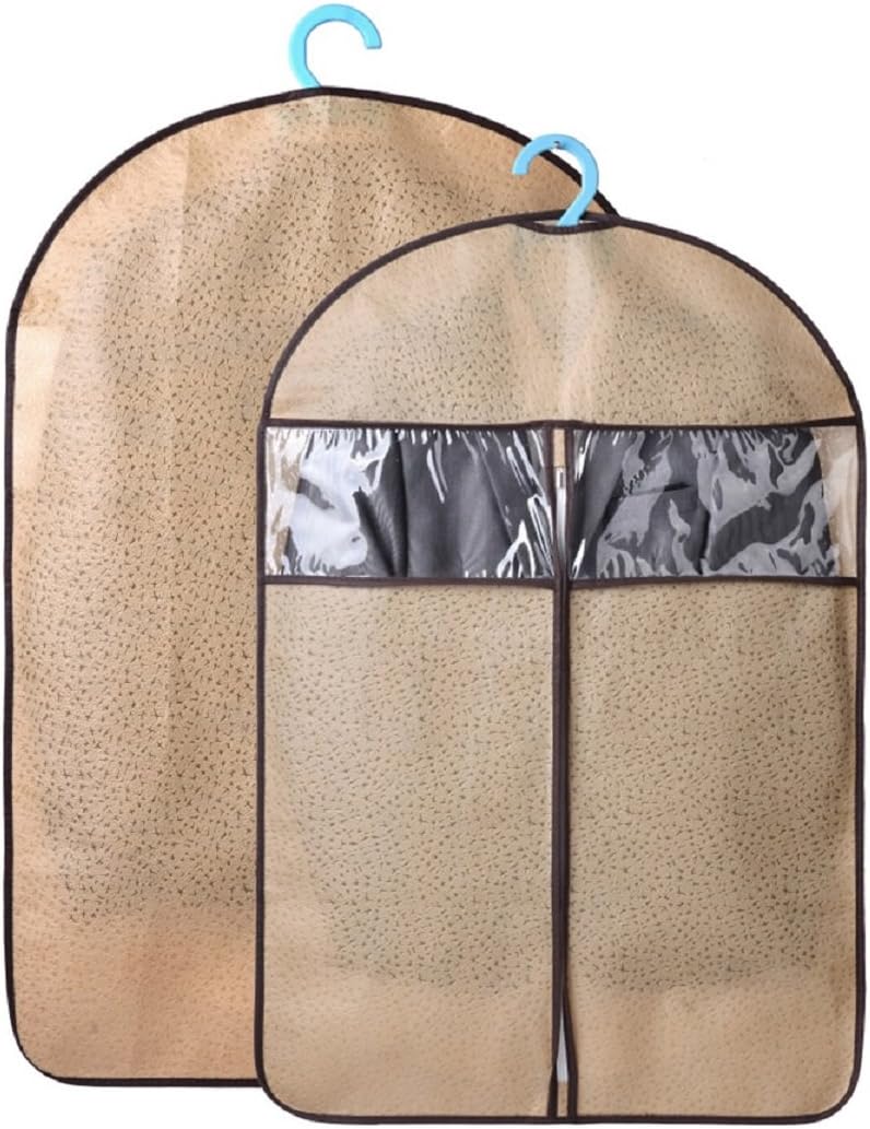 Kamabags Pack of 4 Breathable Garment Suit Cover Zipper Bags, Safe Storage for Suits Etc. (Beige, 23.62 x 34.64 inch)