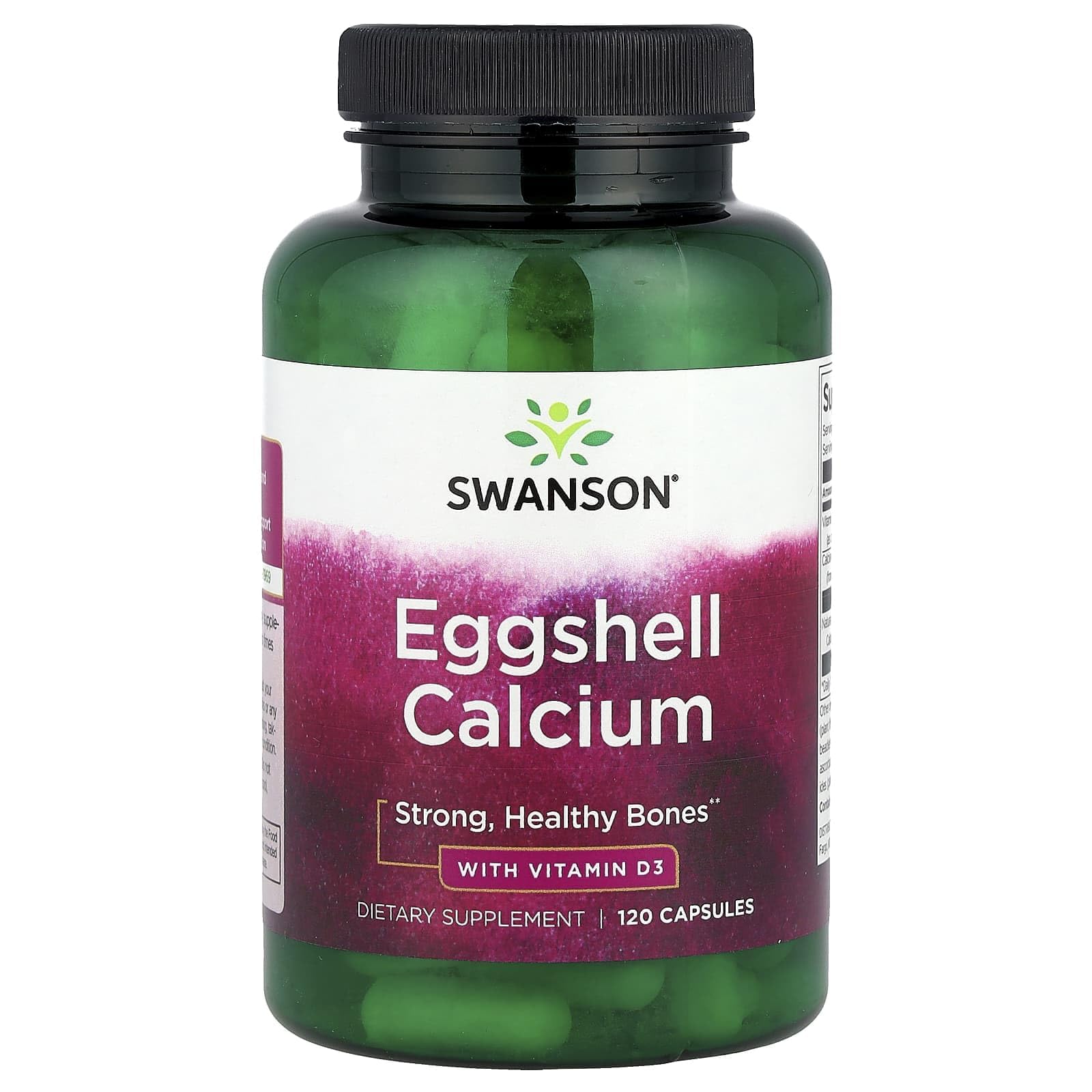 Swanson Eggshell Calcium with Vitamin D3, 120 Capsules 120 Count (Pack of 1)