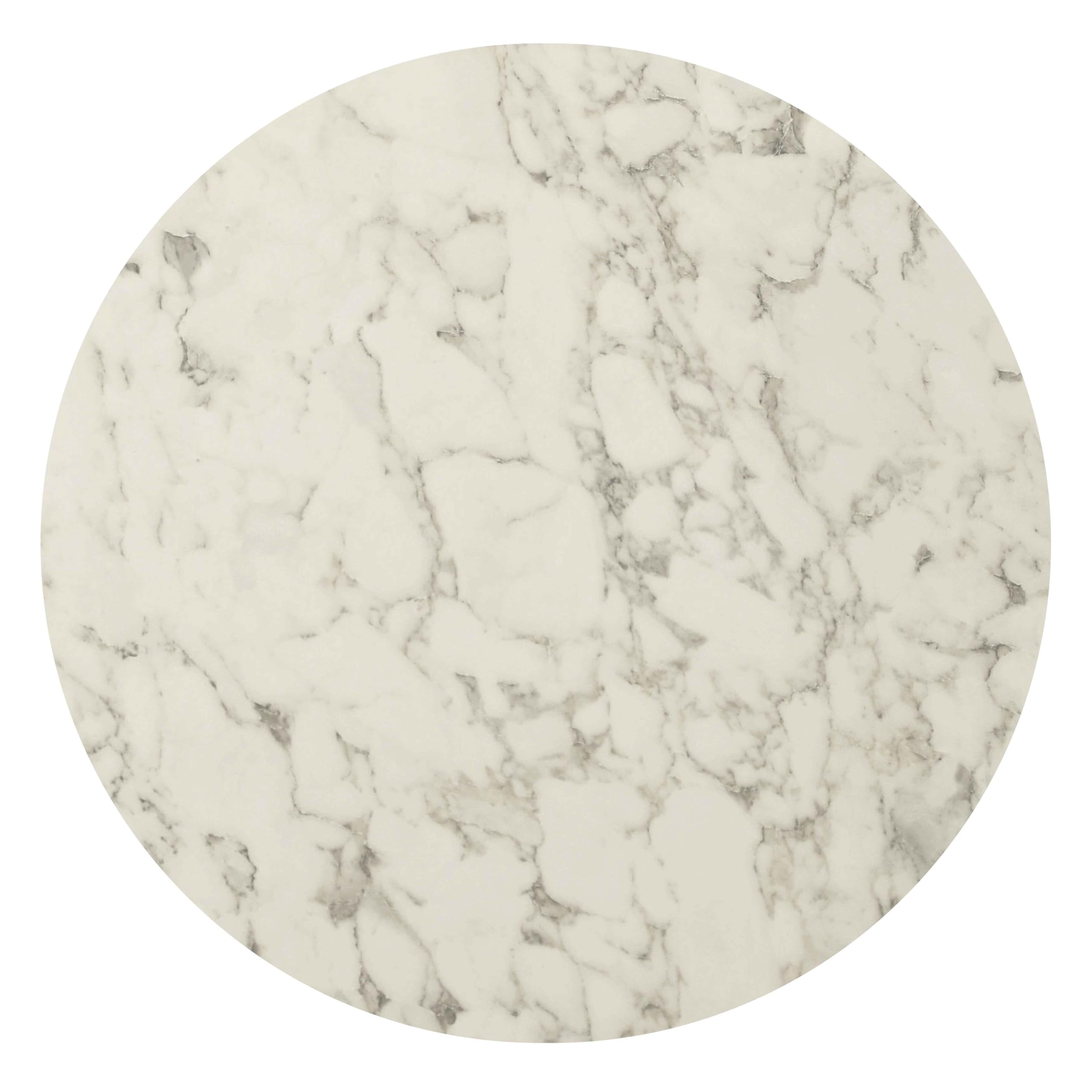 Oviala Plateau de Table Ronde 60 cm 4 Places marbre