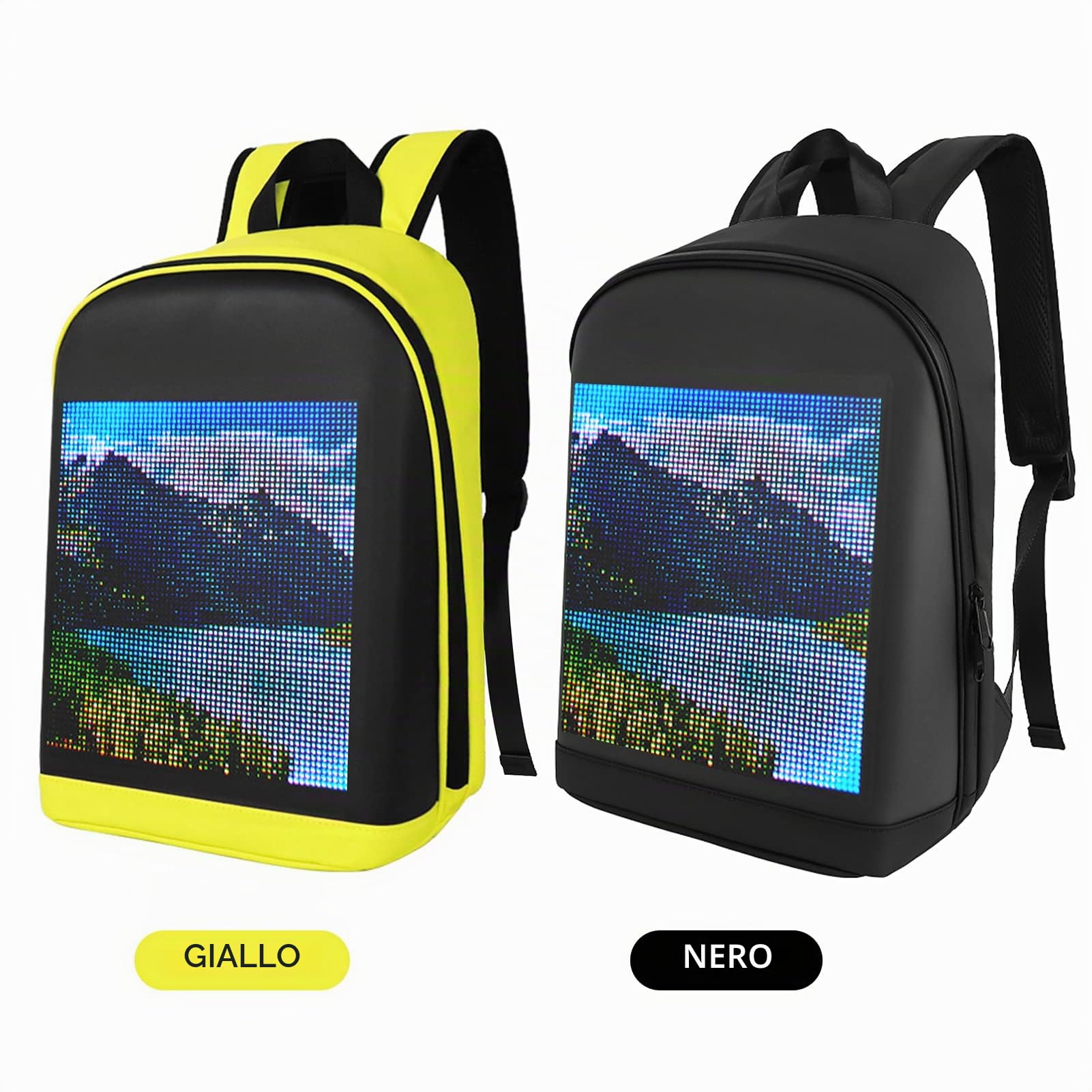 Zaino da viaggio personalizzabile con schermo a colori a LED Borsa da scuola per uomini Donne Studenti universitari