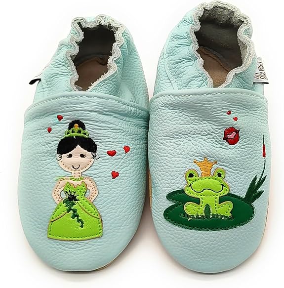 Scarpine In Pelle Morbida Per Bambini - Pantofole Prima Infanzia Con Suola Antiscivolo - Fino Al 32/33 - Foto 4