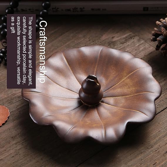 Calabash Incense Stick Holder-Incense Stick Burner Holder - Porcelain Decorative Flower Incense Burner Bowl - Ceramic Incense Cone Ash Catcher Tray,E