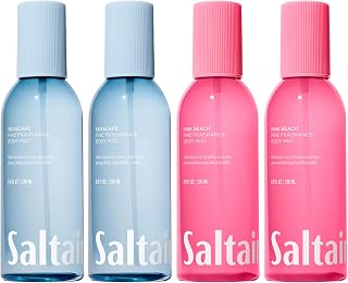 Body Mist Bundle – Seascape & Pink Beach Scents | 2 Pack Each | Fine Fragrance Body Spray Mist | Long Lasting, Lightweight & Refreshing | 4x 8oz Bottles