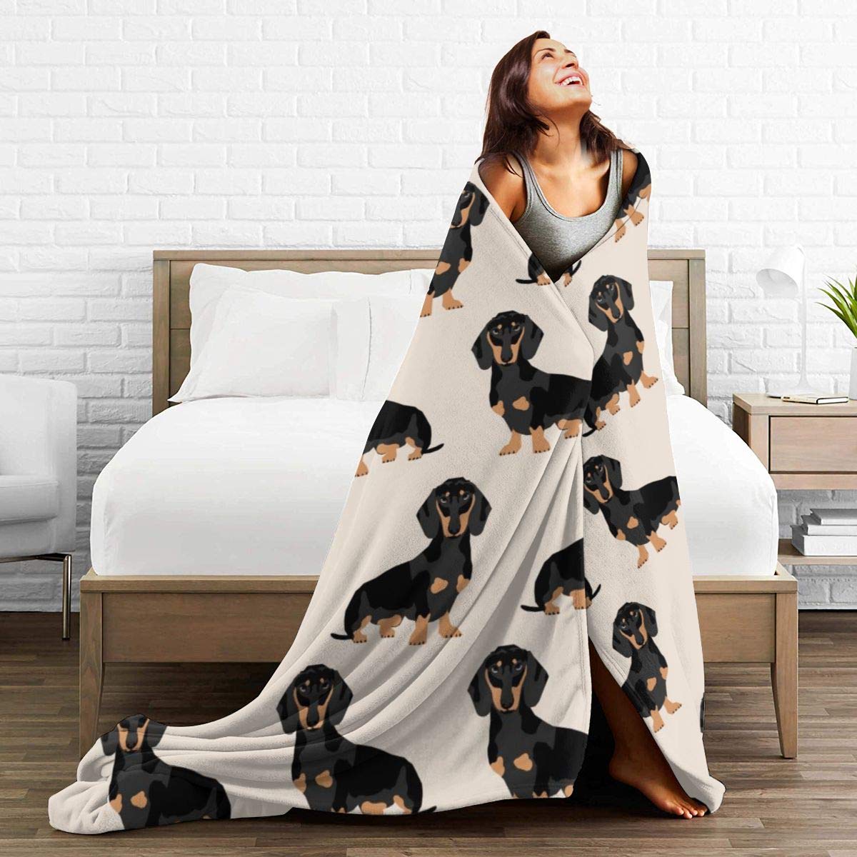 Doxie Dachshund Weiner Dog Pet Dogs Fleece Blanket Throw