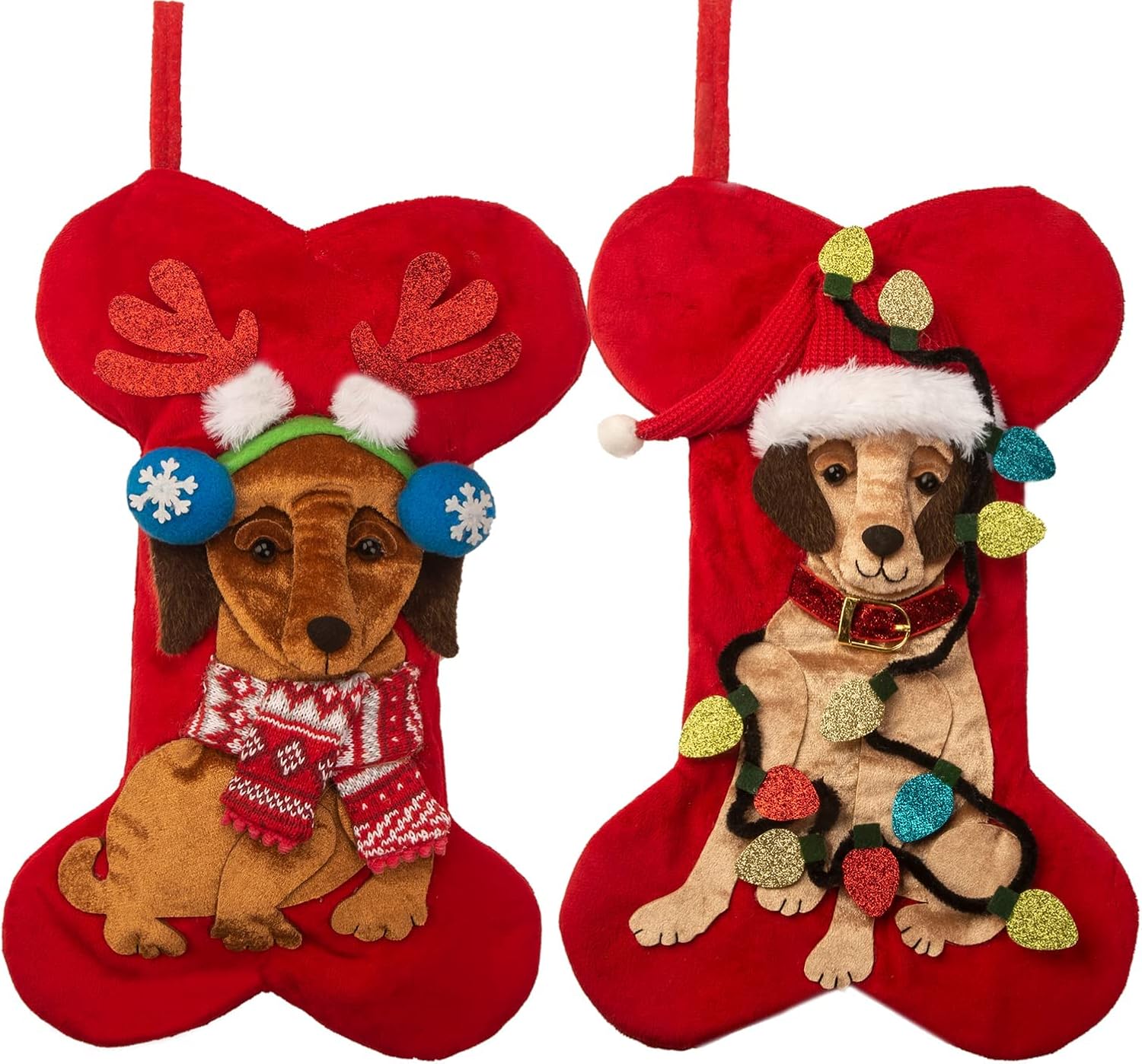 犬の爪の形をしたクリスマスソックス かわいい犬の爪のクリスマスストッキング ストッキング 黒と白の格子 お祝いのクリスマスデコレーション