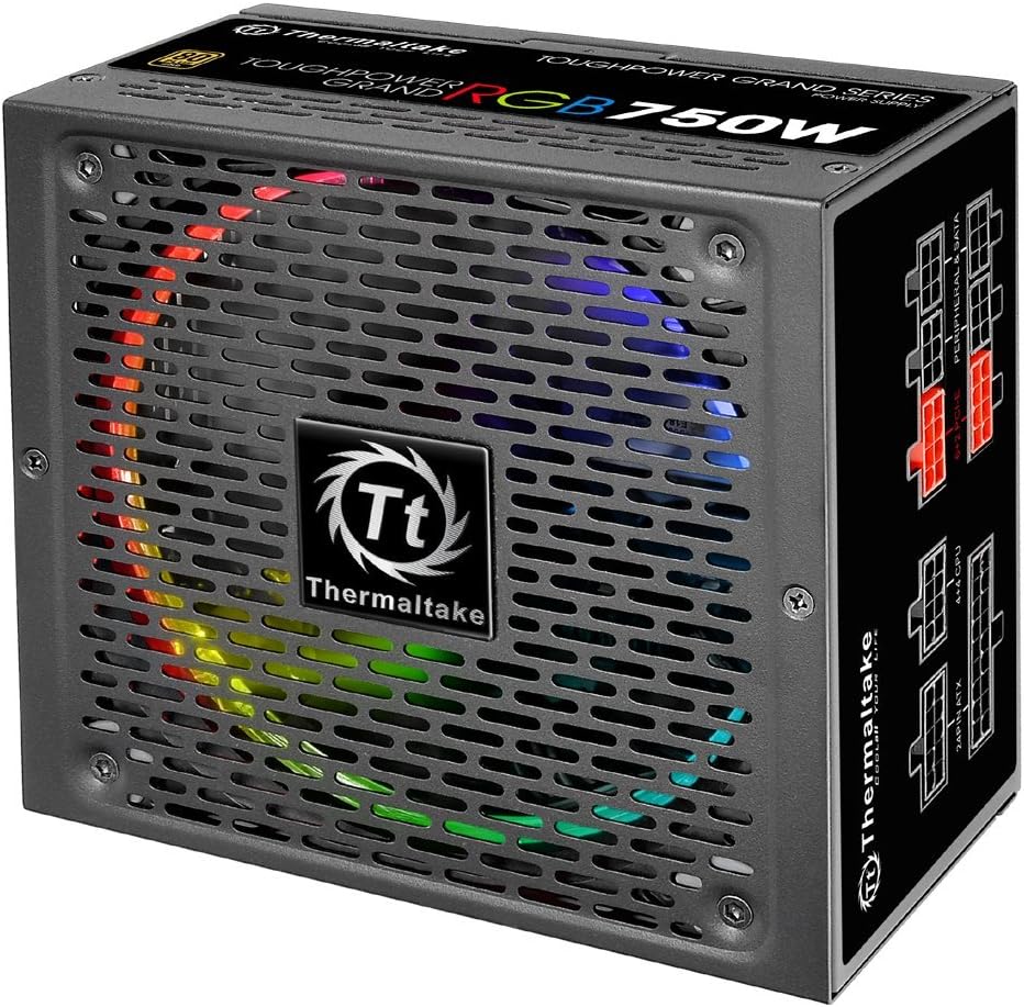 Thermaltake Toughpower Grand RGB, 80+ Gold 750W Smart Zero 256-Color RGB Fan Fully Modular Power Supply thumbnail 3