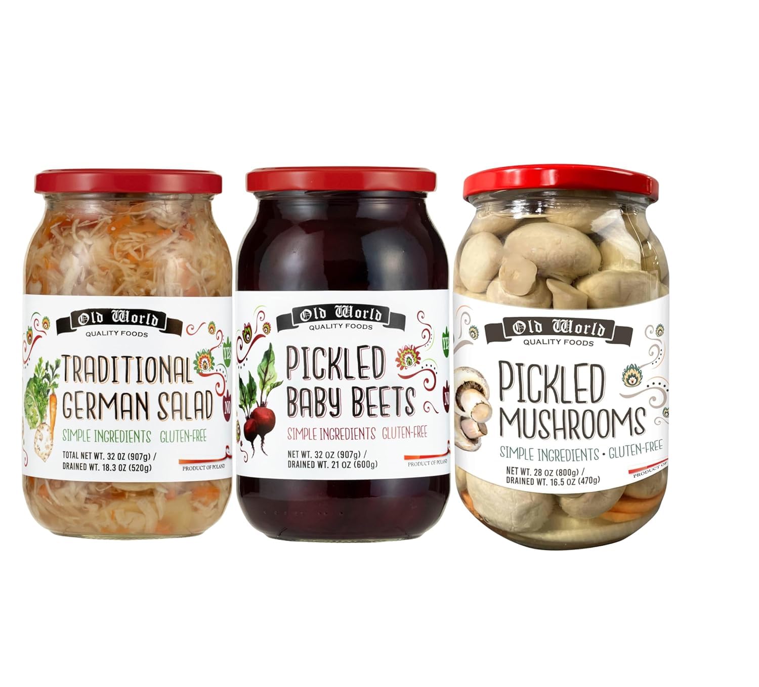 Pickled Baby Beets, 32 oz Glass Jars (8-Pack Case) – Whole Pickled Red Beets, Simple Ingredients, Bulk Pantry Staple for Retail & Foodservice | Bundle by INIM Store