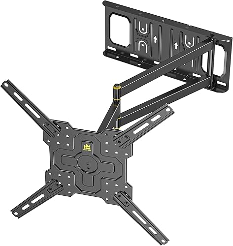 FORGING MOUNT Soporte de TV de esquina con brazo largo de 25.6 pulgadas, soporte de pared de movimiento completo horizontal a vertical, soporte de