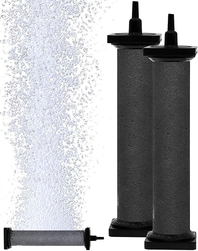 Miniatura 7 de AquaMiracle Nueva innovadora piedra de aire de goma para pecera grande, piedra de aire de acuario de 8 x 1.52 pulgadas, 1 paquete, difusor de aire