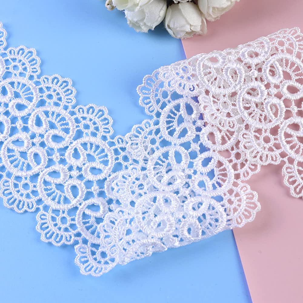 Ribete de encaje blanco para personalizar ropa, vestidos y manualidades DIY
