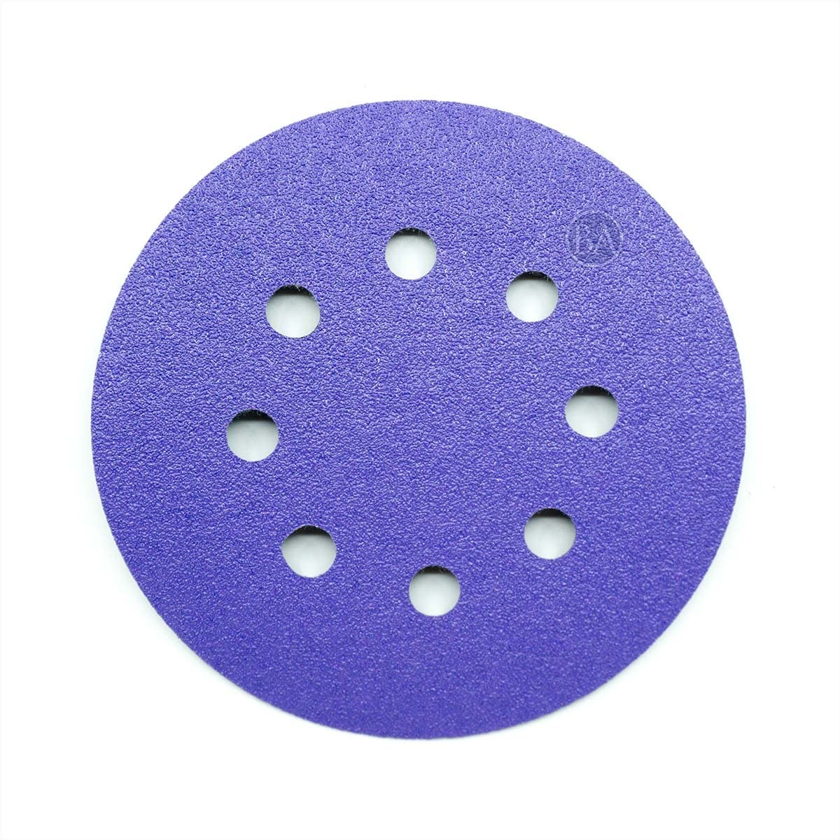 Benchmark Abrasives 5" Premium Ceramic 8 Holes Film Backed Hook and Loop Discs for Sanding of Metals Non-Ferrous Metals Wood Plastic Fiberglass (Pack of 50) - 80 Grit