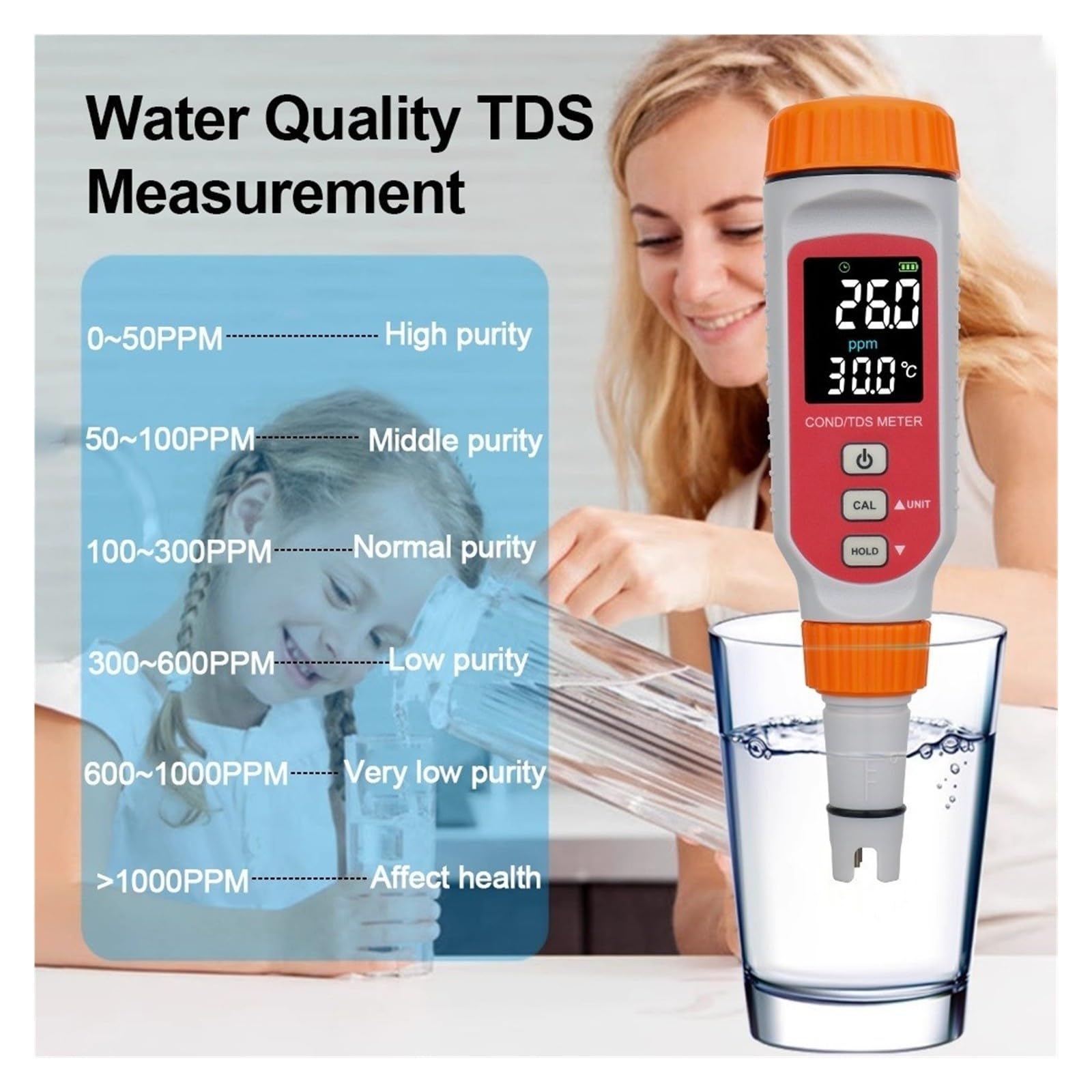 Analizzatore Di Conducibilità Del Tester La Qualità Dell'acqua TDS