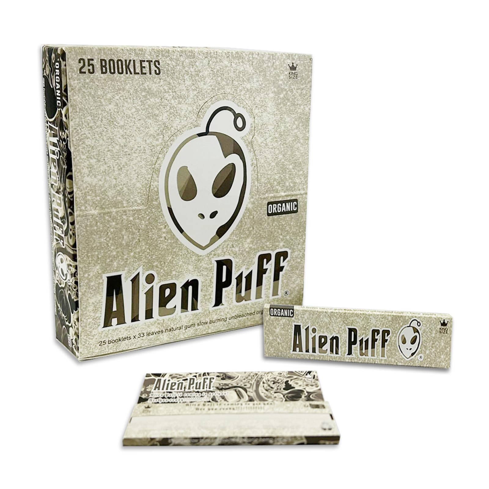 Unbleached Rolling Papers 25 Pack, Kingsizeslim Cigarette Papers with Tips, 825pcs Premium paper and 50 Tips