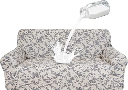 Vista 41 de ALIECOM Fundas 100% impermeables para sofá de 3 cojines, fundas para sofá aptas para mascotas, lavables para perros, fundas elásticas estampadas