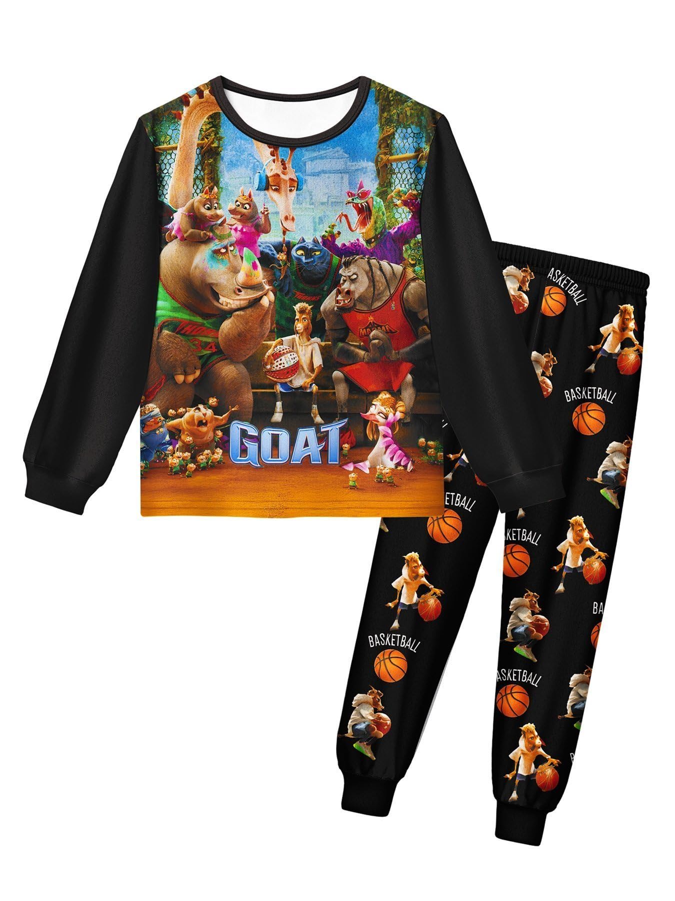 – Boys Shirt and Pants Set Goat Will Harris Long Sleeve Top and Trousers Animal Cartoon Clothing Set Playwear for Kids 5-12 Years