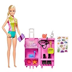 Barbie Careers Playset, Mobile Lab Set with Blonde Marine Biologist Fashion Doll & 10+ Accessories, Case Opens for Storage & Travel