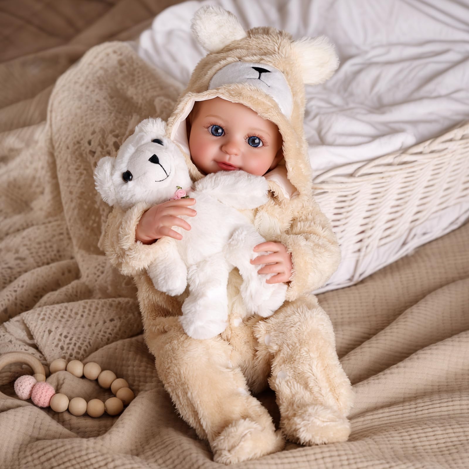 BABESIDE Reborn Babies Dolls Boys 17 Inch Realistic Baby Doll That Look Real Life Newborn Lifelike for Kids Softness Cloth Body Open Eyes Sweet Smile