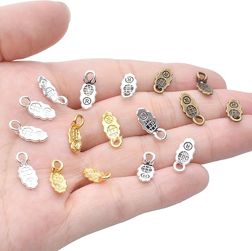 Miniatura 5 de 100 piezas de 4 colores de aleación estilo tibetano en forma de hoja de pegamento en colgante, colgante, colgante, colgante, colgante, colgante,