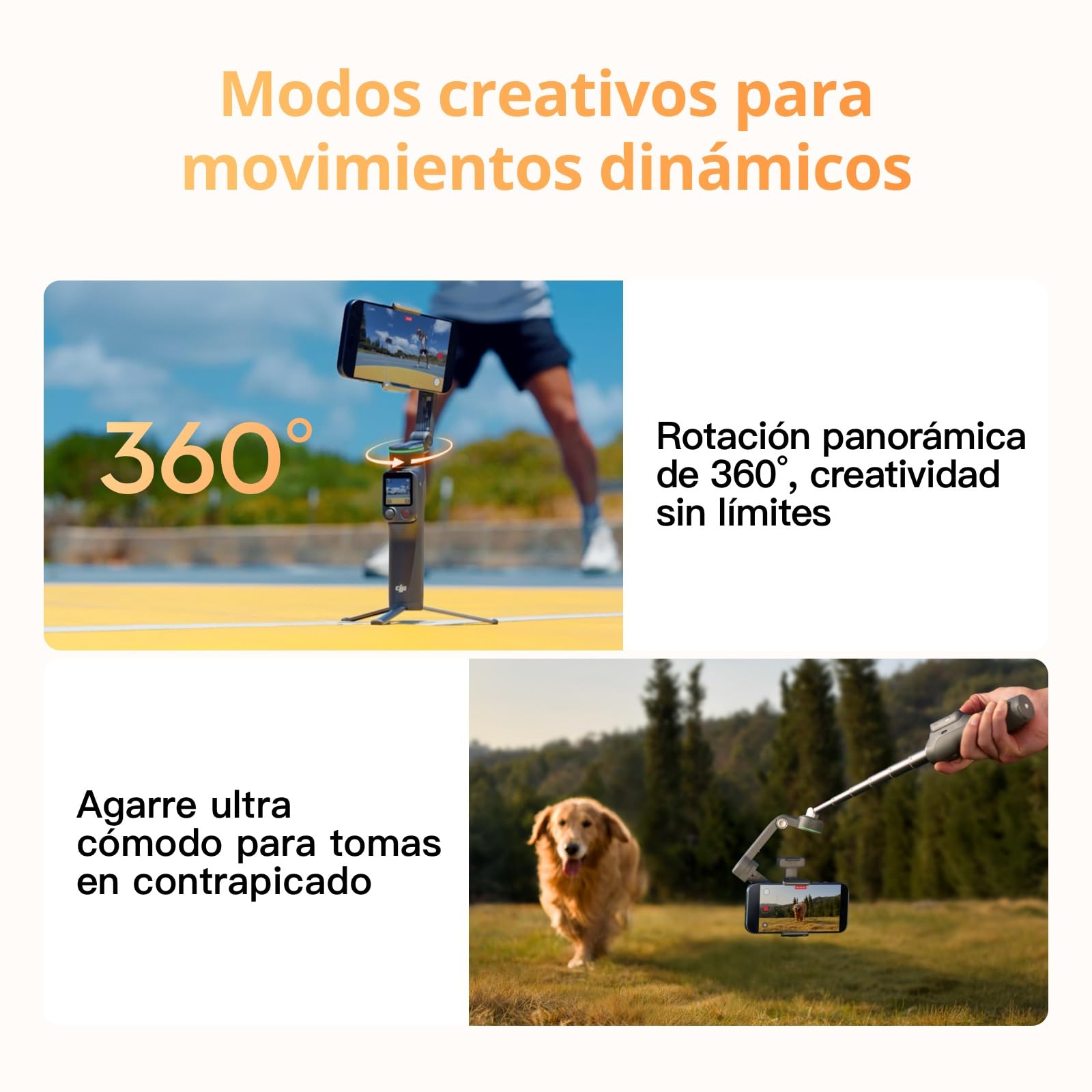Estabilizador Osmo Mobile 8P para iPhone y Android, módulo de Seguimiento, Control Remoto, Seguimiento Nativo, Brazo Extensible y trípode Integrados, batería de 10 h, estabilización de 3 Ejes
