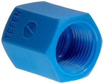 Tefen Nylon 6/6 Pipe Fitting, Coupling, Blue, 1/8" BSPT Female Pack of 10