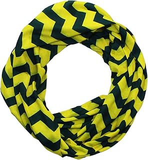 Dark Green & Yellow Chevron Infinity Scarf