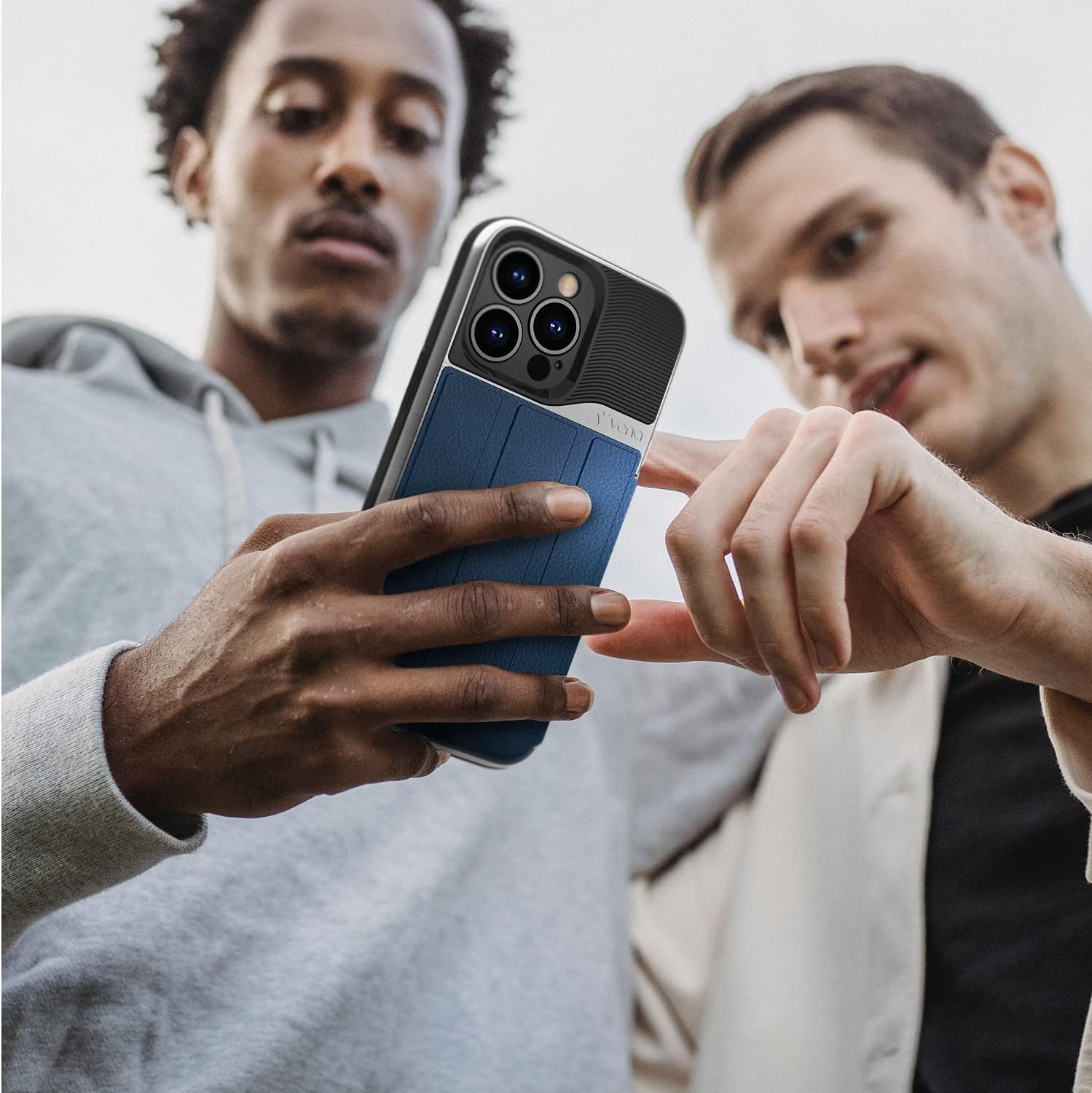 VENA Wallet Case Compatible with Apple iPhone 13 Pro (6.1"-inch), vCommute (Military Grade Drop Protection) Flip Leather Cover Card Slot Holder with Kickstand (Blue) - Image 8