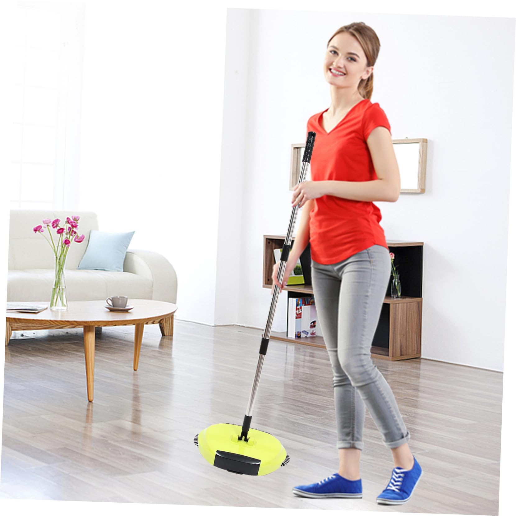 GALPADA Bodenkehrmaschine 3-in-1 aus Abs und Edelstahl mit Schmutzaufnahme