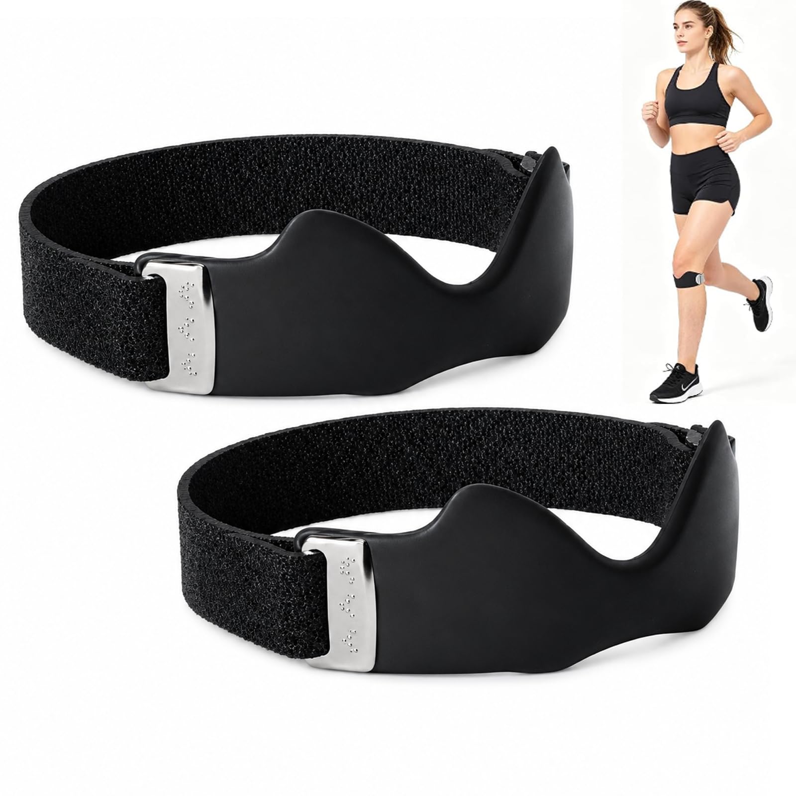 2Pcs Knee Strap with Patella Support Pad – Running Weight Lifting Aid