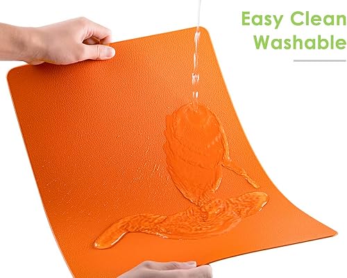 Miniatura 2 de Juego de 4 manteles individuales de piel sintética, resistentes al calor, impermeables, protectores para mesa de cocina, lavables, fáciles de