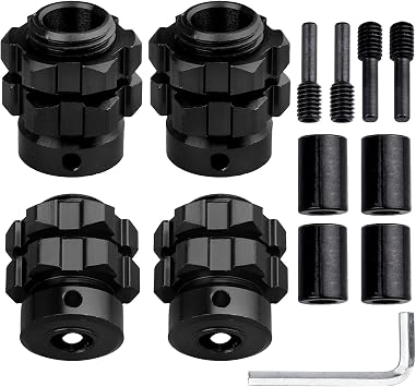 Aluminum 17mm Hex Wheel Hub Adapters for 1/10 Traxxas Summit Losi Baja Rey Set of 4 Black